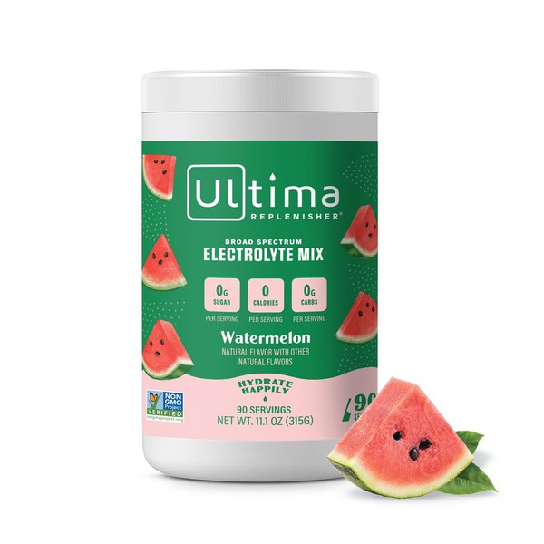Ultima Replenisher Daily Electrolyte Drink Mix – Watermelon, 90 Servings – Hydration Powder with 6 Key Electrolytes & Trace Minerals – Keto Friendly, Vegan, Non-GMO & Sugar-Free Electrolyte Powder