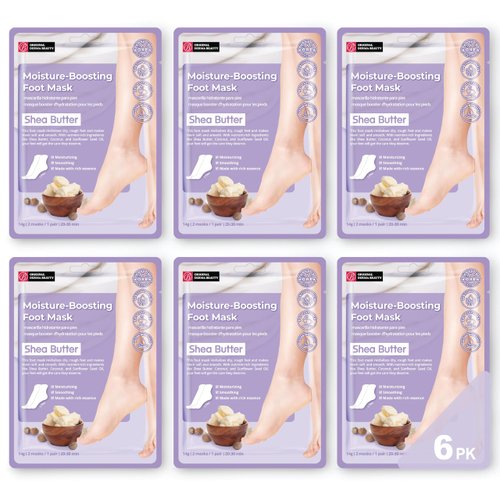 Innerest Original Derma Beauty Foot Mask 6 Pairs Shea Butter Foot Mask Callus Remover Pedicure Supplies