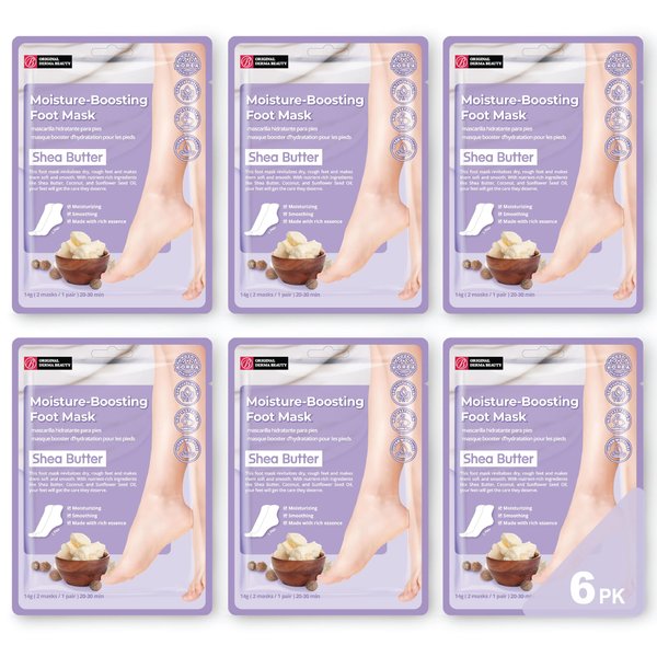Innerest Original Derma Beauty Foot Mask 6 Pairs Shea Butter Foot Mask Callus Remover Pedicure Supplies