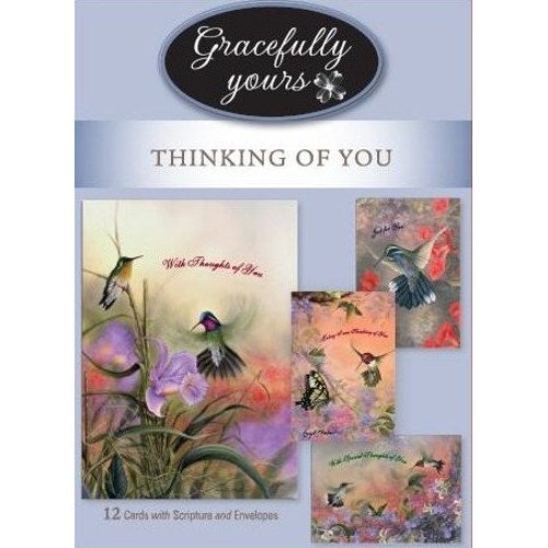 Gracefully Yours Thinking of You Simpler Times Greeting Cards featuring Larry Martin, 12, 4 designs/3 each with Scripture Message