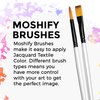 Moshify Jacquard Products White Textile Color Fabric Paint 8-Ounces - Bundled Brush Set