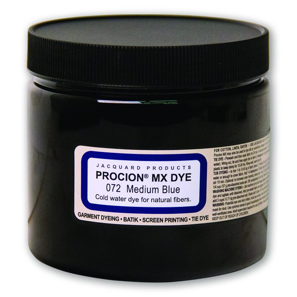 Jacquard Procion Mx Dye - Undisputed King of Tie Dye Powder - Medium Blue - 8 Oz - Cold Water Fiber Reactive Dye Made in USA