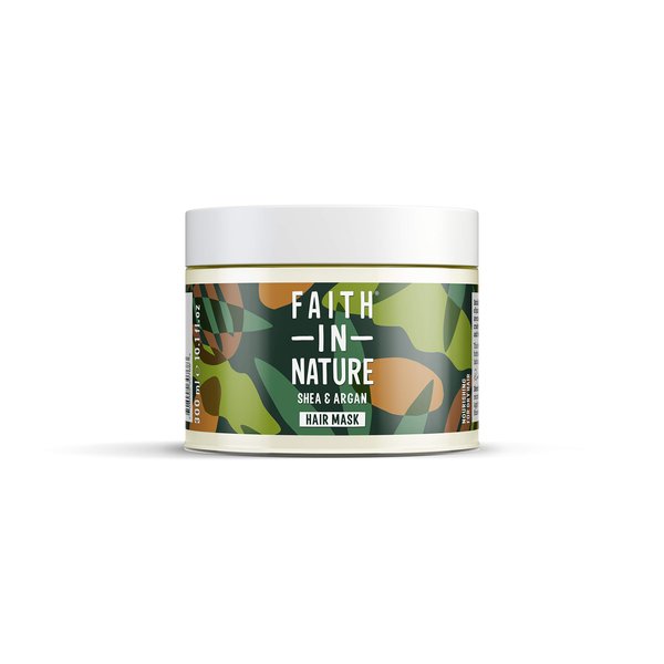 Faith in Nature Natural Shea & Argan Hair Mask, Nourishing, Vegan & Cruelty Free, Parabens and SLS Free, For Dry Hair, 300ml