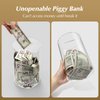 ARIAL Piggy Bank for Adults Break to Open, Clear for Savings Cash and Coin, Perfect Size 8" H x 5" Diameter for Kids Birthdays Home Decoration (Medium)