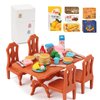 Dollhouse Furniture Set for Kids Toys Miniature Doll House Accessories Pretend Play Toys for Boys Girls & Toddlers Age 3+ with The Dining Room