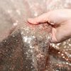 PartyDelight 6ft Rose Gold Sequin Table Skirt for Round/Rectangle/Square Table for Birthday Party Wedding Christmas.