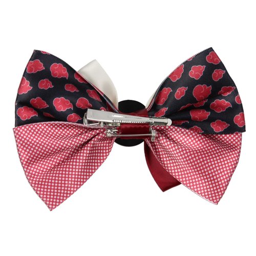 Naruto Shippuden Akatsuki Red Cloud Design Hidden Leaf Charm Alligator Hair Clip Accessory Hair Bow
