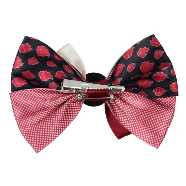 Naruto Shippuden Akatsuki Red Cloud Design Hidden Leaf Charm Alligator Hair Clip Accessory Hair Bow