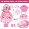 ZQDOLL 12" Baby Dolls with Carrier Bassinet Playset,Rainbow Theme Reborn Baby Doll Clothes and Accessories Include Pacifier Bottle Towel Diaper Toy Gift for Toddlers Kids 3 and Up