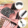 Lenwen 18 Pcs Happy New Years Eve Party Supplies 2025 Noise Makers New Year Headband Tiara Party Horn Blowers Whistles Fringed Noisemaker Novelty Favors for Adult New Years Eve Decoration(Black)