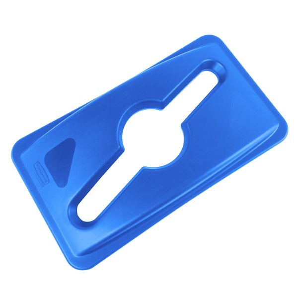 Rubbermaid Commercial Products Stream Recycling Top/Lid, Blue, Compatible with Rubbermaid Slim Jim Recycling Station