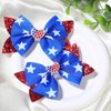 4th of July Bows Hair Clips, 4th of July Hair Accessories for Women Girls Patriotic Hair Clips Bows Red Sequins Barrette Red White and Blue Accessories