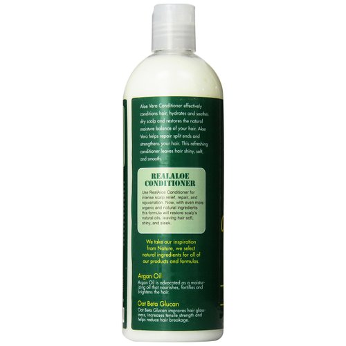 Real Aloe with Argan Oil & Oat Beta Aloe Vera Hair Conditioner, 16 Oz