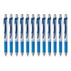 Pentel Gel Ink Pen, EnerGel RTX Gel Pens, 0.7 mm Metal Tip, Black/Silver Barrel, Blue Ink, 12 Each (BL77-C)
