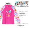 BAOHULU Girl's Two-Piece Long Sleeve Swimsuits UPF50+ Rash Guard Set Kids Bathing Suit S323_HotPink_6A