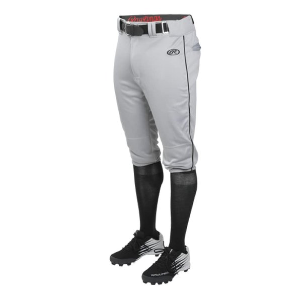 Rawlings | LAUNCH SERIES Knicker Baseball Pants | Youth Medium | Grey/Black