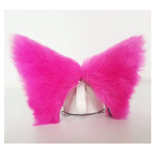 Cat Ears Hair Clips Fox Ears Barrettes Women Furry Fur Cat Headpiece Holiday Hair Pins Sweet Halloween Party Decoration Headband Anime Cosplay Costume Kitty Kitten Hair Accessories Rose - White