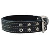Genuine Leather Dog Collar, Padded Black, 1.5" Wide. Fits 14"-18" Neck Size, Medium