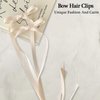 Cream Satin Hair Clips with Tassels, 2 PCS Long Ribbon Accessories for Women's Valentine's Day
