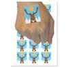 Deer Stag Head Solid Temporary Tattoo Water Resistant Fake Body Art Set Collection - 15 2" Tattoos (1 Sheet)