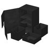 Ultimate Guard Flip 'n' Tray 160+, Deck Case for 160 Double-Sleeved TCG Cards + Dice Tray, Black, Independent Magnetic Closure & Microfiber Lining