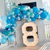 Ocean Under the Sea Balloon Garland, Blue Shark Balloon Arch Kit, Light Aqua Blue Latex Helium Balloons Metalic Blue Dolphin Shark Balloons for Shark Ocean Baby Shower Birthday Party Decorations