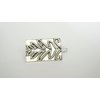 Small silver tone metal plant leaf barrette hair clip clamp fine hair