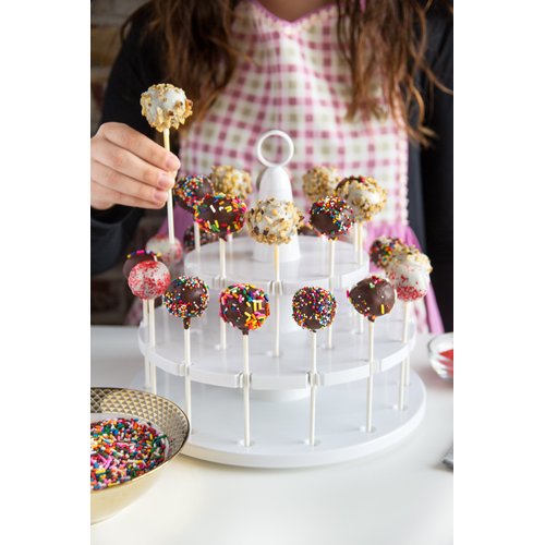 Bakelicious Cake Pop Stand, 24-Notches, 2 Tiered, White