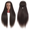 Traininghead 26"-28" Mannequin Head Hair Styling Training Practice Head Manikin Cosmetology Doll Head Synthetic Fiber Hair Hairdressing Training Model with Free Clamp Stand