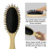 Amirce Wig Brush for Synthetic Wigs, Detangling Wigs Professional Wood Handle Hair Comb Wig Brush Set,WB-1