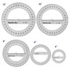 Pacific Arc's 6 Inch 360 Degree Plastic Circular Protractor Clear
