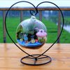 Ornament Display Stand Air Plant Stand Iron Hanging Stand Flower Pot Stand Rack Holder for Hanging Glass Globe Witch Ball Terrarium Christmas Ornament and Home Wedding Decoration(Black) (Love)