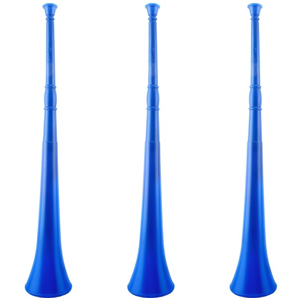 Cagemoga 3 Pieces Collapsible Stadium Horn 28 Inch Vuvuzela Stadium Horn Plastic Blow Horn Noisemakersfor Campus Sporting Events Sports Themed Party Supplies (Blue)
