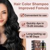 Generic Salon-Quality Hair Dye Shampoo, 3-in-1 Hair Color Shampoo, Color Hair in Minutes, No Stick to Scalp, FVSHIP Hair Color Shampoo, Gray Hair Coverage for Women & Men (Black)