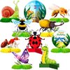10 Pieces Bugs Party Decorations Kit Including 7 Bug Print Table Honeycomb Centerpieces and 3 Bug Cutouts Table Centerpieces Ladybug Decoration for Boys Girls Bug Themed Birthday Party Supplies
