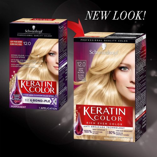 Schwarzkopf Keratin Color Permanent Hair Color Cream, 12.0 Light Pearl Blonde