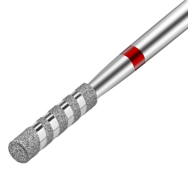 C12rtive Nail Drill Bits Diamond Carbide Spiral Cylinder Cuticle Remover Bit,3/32" Shank,Threaded Professional Diamond Carbide Nail Drill Bit for Acrylic Gel Nails,Home Salon & DIY(Fine)