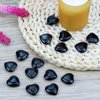 Marrywindix 15 Packs 0.8 Inch Healing Crystal Natural Black Obsidian Heart Love Carved Palm Worry Stone Chakra Reiki Balancing