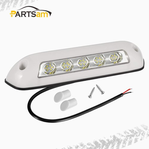 Partsam 2Pcs 12V RV LED Porch Awning Lights Bar White 30 LED Exterior/Interior Wall Lamps Utility Strip Lights Bar Surface Mount for Trucks Motorhome Caravan Camper Trailer