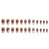 Hkanlre Coffin Press on Nails Flower Fake Nails Tips Full Cover Butterfly Medium False Nails for Women and Girls 24PCS
