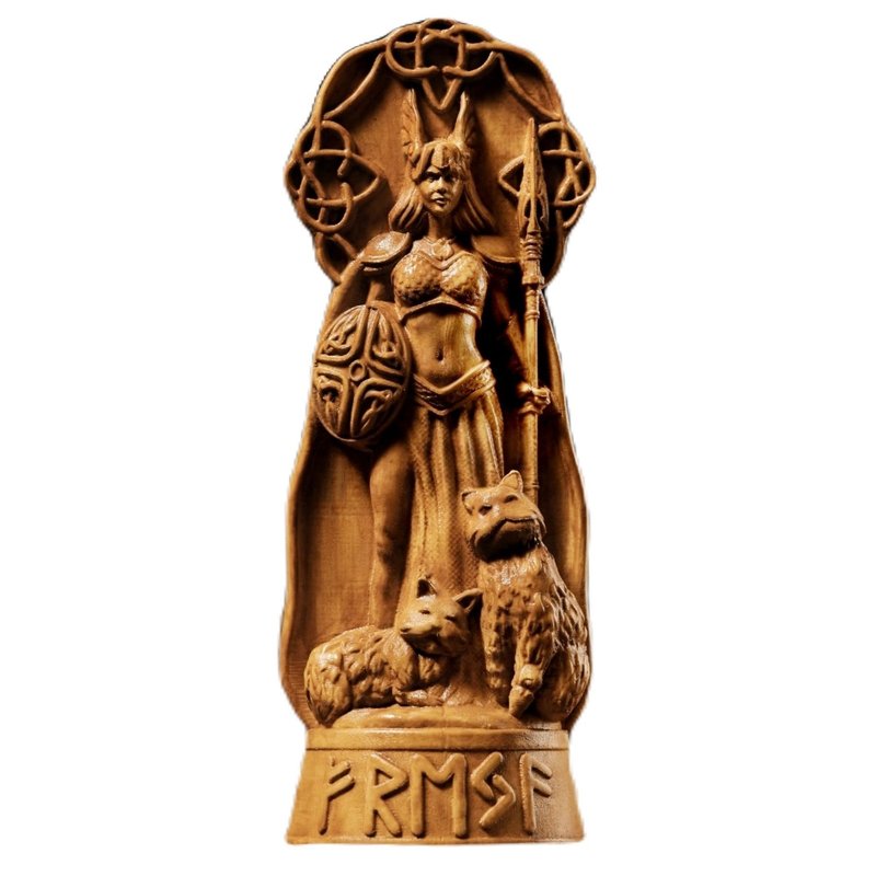 Freya Statue, Norse Pagan Decor, Goddess Statue Altar,Freya cats ...
