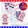 XEAOHESY 112 Pieces 8 Sheets 4th of July Patriotic Nail Wraps Independence Day Nail Polish Strips American Flag Patriotic Nail Strips Self-Adhesive Nail Polish Stickers for Memorial Day