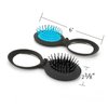 NuAngela Mini Hairbrush, Folding Hair Brush With Mirror Set, Compact Pocket Size, Travel Pop Up Hair Comb, Easy Keep in Purse, Gym Car Bag (2 Count (Pack of 1), Black Blue)