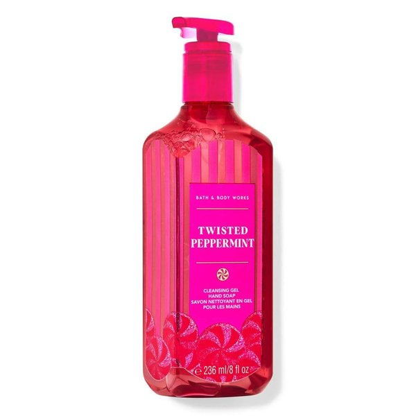 Bath Body Twisted Peppermint Gentle Gel Hand Soap | 8 Fl Oz | Scented with Natural Essential Oils