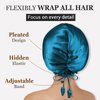 PARISBELLA Reversible Silky Satin Bonnet for Sleeping, Smooth As Silk Hair Wrap for Sleeping, Adjustable Satin Sleep Cap for Women, Stylish Turban for Curly Hair, Peacock Blue, Pack of 1
