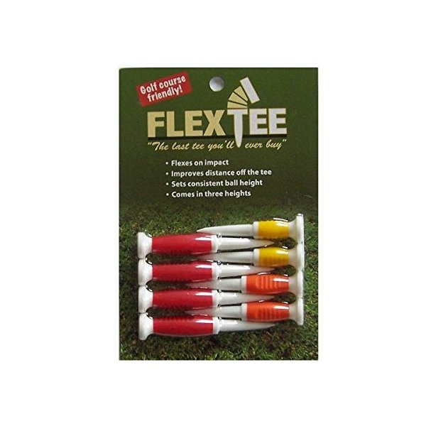 Flex Tee - Standard Colors - 8 Pack Golf Tees - 3 Different Heights