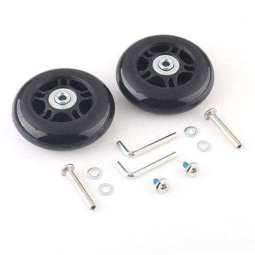 Ricrrover Luggage Suitcase Wheels Replacement Kit 75x24mm/2.95"x0.94" w/ABEC 608zz Inline Outdoor Skate Replacement Wheels, One Set of (2) Wheels (OD:75 W:24 ID:6 Axles:35&40mm)
