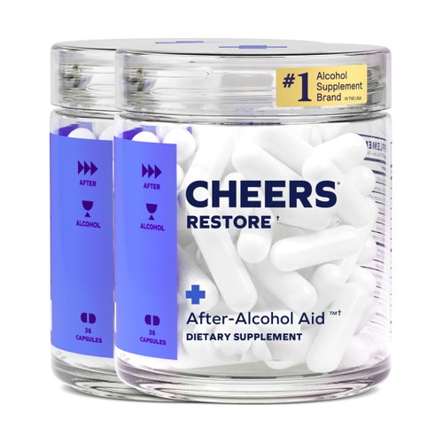 Cheers Restore | Supplement with DHM + L-Cysteine | Feel Better After Drinking & Support Your Liver | 24 Doses | Dihydromyricetin, Cysteine, Prickly Pear, B-Vitamins, Ginger