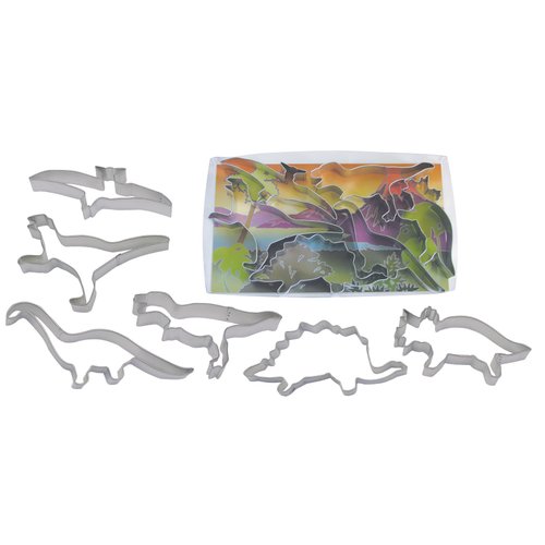 Dinosaur Themed Birthday - Dinosaur Shaped Cookie Cutter Set - 6 Pieces