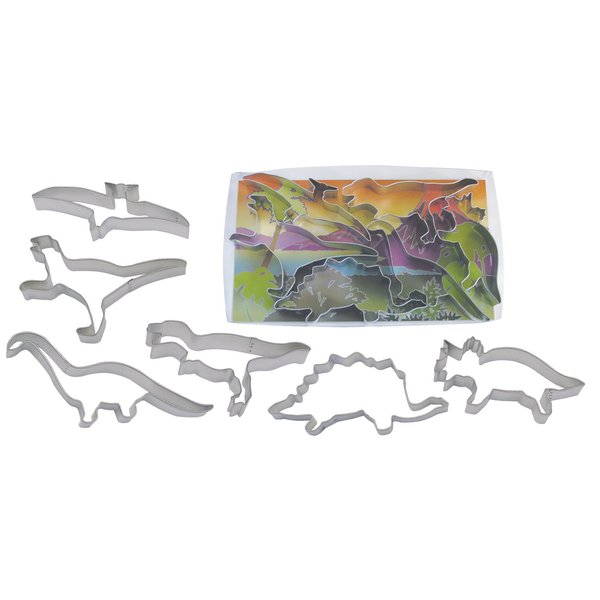 Dinosaur Themed Birthday - Dinosaur Shaped Cookie Cutter Set - 6 Pieces